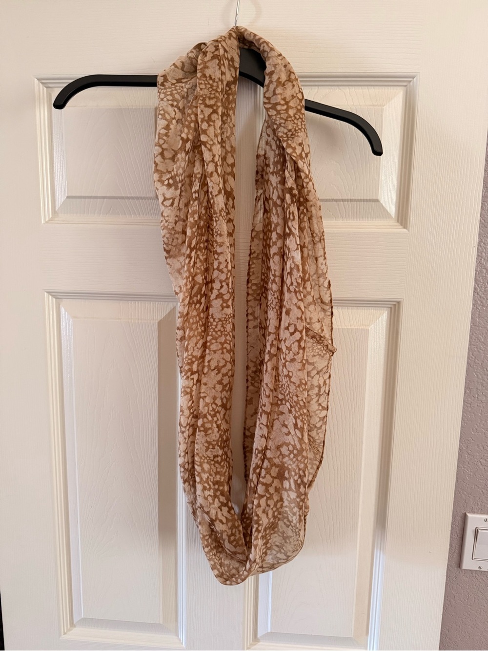 Lightweight Beige Printed Infinity Scarf - Women Accessories